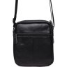Черная наплечная мужская сумка-планшет из фактурной кожи на две молнии Borsa Leather (21424) - 3