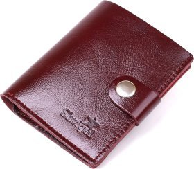Шкіряний жіночий гаманець подвійного додавання в марсаловому кольорі Shvigel (2416505)