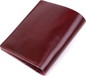 Кожаный женский кошелек двойного сложения в марсаловом цвете Shvigel (2416505)