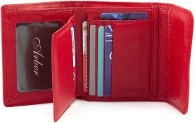 Красный женский кошелек из фактурной кожи на магните ST Leather 1767288