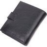 Вертикальний невеликий шкіряний гаманець чорного кольору KARYA (2421390) - 2