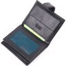 Вертикальний невеликий шкіряний гаманець чорного кольору KARYA (2421390) - 6