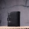Вертикальний невеликий шкіряний гаманець чорного кольору KARYA (2421390) - 9