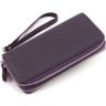 Фіолетовий жіночий гаманець із натуральної шкіри на дві блискавки ST Leather 1767388 - 4