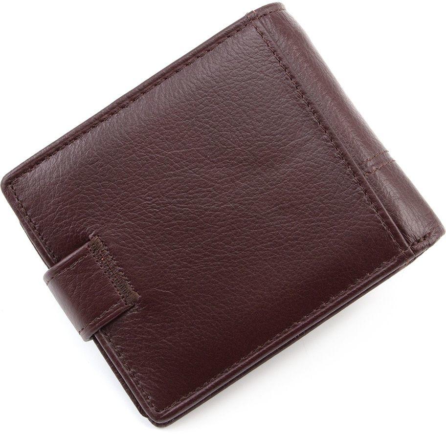 Коричневий шкіряний гаманець із застібкою Tailian (16349)