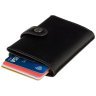 Кожаный картхолдер черного цвета с металлическим футляром для карт Visconti Speziale 77388 - 3