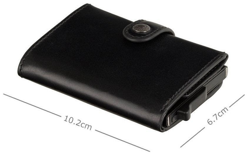 Кожаный картхолдер черного цвета с металлическим футляром для карт Visconti Speziale 77388