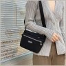 Недорогая женская сумка из черного текстиля с одной лямкой на плечо Confident 77588 - 5