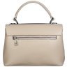 Каркасная женская сумка из кожи флотар с клапаном на поворотном замке Desisan 107688 бежевого цвета modnotak фото - 3