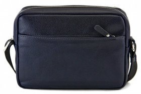 Горизонтальна сумка темно-синього кольору з натуральної шкіри Tom Stone (12203) - 2
