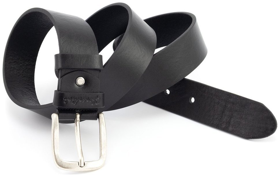 Классический ремень из итальянской кожи черного цвета Gherardini 40584 фото №5 Классический ремень из итальянской кожи черного цвета Gherardini 40584 modnotak фото №5