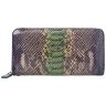 Великий жіночий шкіряний гаманець з фактурою під змію Desisan 107888 на блискавці різнокольоровий modnotak фото - 1