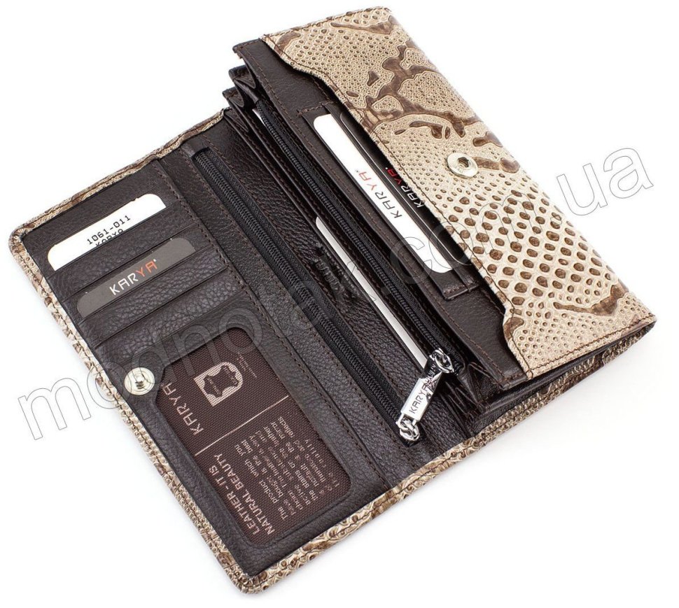 Жіночий лаковий гаманець з тисненням на шкірі KARYA (1061-011)