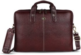 Деловая мужская сумка из фактурной кожи с отделением для ноутбука до 13" Hammonds Flycatcher LB105 коричневого цвета 107988