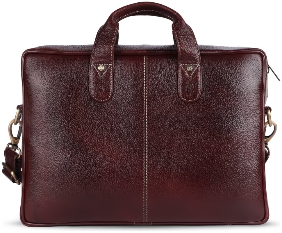 Деловая мужская сумка из фактурной кожи с отделением для ноутбука до 13" Hammonds Flycatcher LB105 коричневого цвета 107988 modnotak фото №2