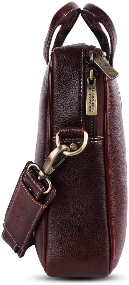 Деловая мужская сумка из фактурной кожи с отделением для ноутбука до 13" Hammonds Flycatcher LB105 коричневого цвета 107988 modnotak фото №4