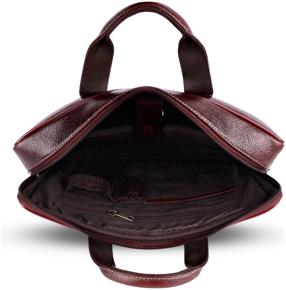 Деловая мужская сумка из фактурной кожи с отделением для ноутбука до 13" Hammonds Flycatcher LB105 коричневого цвета 107988 modnotak фото №5