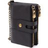 Невеликий чорний гаманець із натуральної шкіри з ланцюжком Vintage 2420437 - 1