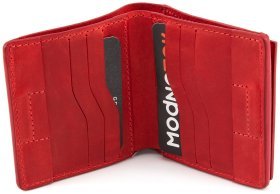 Червоний маленький гаманець ручної роботи Grande Pelle (13017)