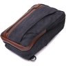 Черная мужская сумка-слинг через плечо из качественного текстиля Vintage 2422192 - 3