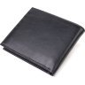 Чорний чоловічий гаманець у дві складення з натуральної гладкої шкіри CANPELLINI (2421579) - 2