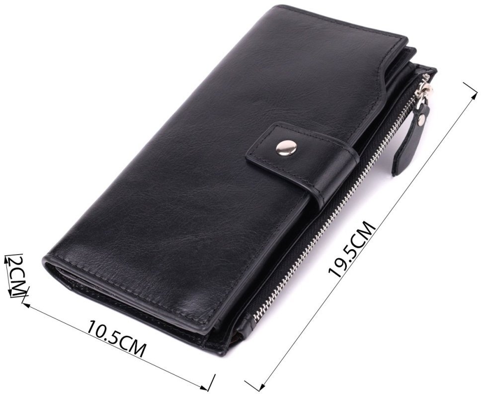 Функциональное портмоне из натуральной кожи черного цвета Vintage 2422885 фото №3 Функциональное портмоне из натуральной кожи черного цвета Vintage 2422885 modnotak фото №3