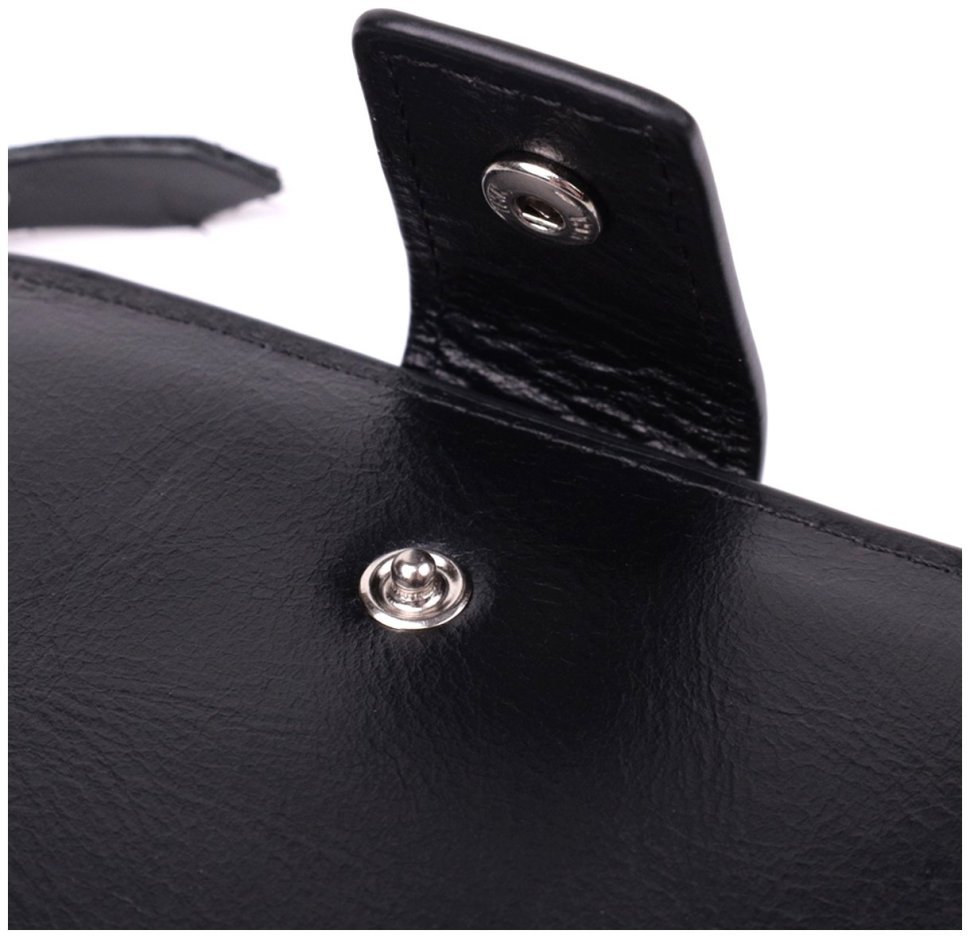 Функциональное портмоне из натуральной кожи черного цвета Vintage 2422885 фото №5 Функциональное портмоне из натуральной кожи черного цвета Vintage 2422885 modnotak фото №5