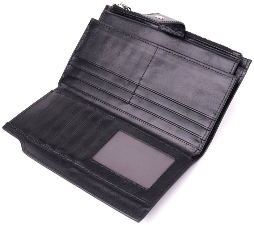 Функциональное портмоне из натуральной кожи черного цвета Vintage 2422885 фото №6 Функциональное портмоне из натуральной кожи черного цвета Vintage 2422885 modnotak фото №6