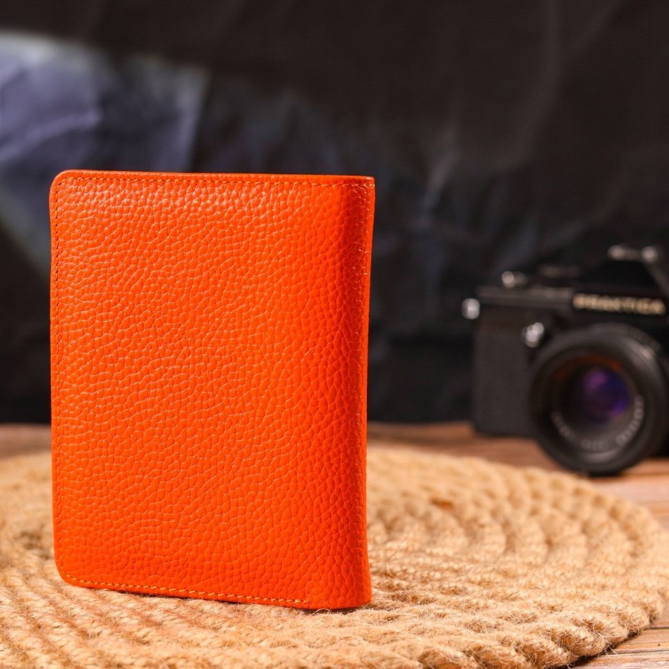 Оранжевый женский кошелек среднего размера из натуральной кожи CANPELLINI (2421680)