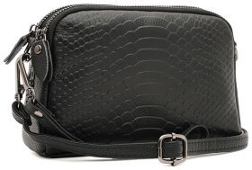 Повседневная женская сумка кросс боди из фактурной кожи с текстурой под рептилию Borsa Leather 108888