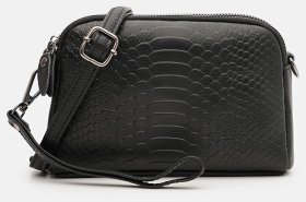 Повседневная женская сумка кросс боди из фактурной кожи с текстурой под рептилию Borsa Leather 108888