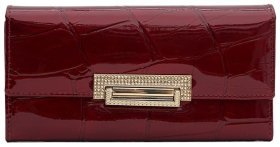 Лакований шкіряний жіночий гаманець з клапаном на замку Ricco Grande 109088 червоний