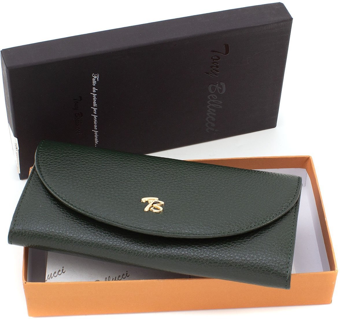Темно-зелений жіночий гаманець великого розміру Tony Bellucci (12477)