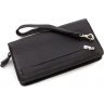 Шкіряний гаманець-клатч у чорному кольорі на зап'ясті KARYA (19609) - 5