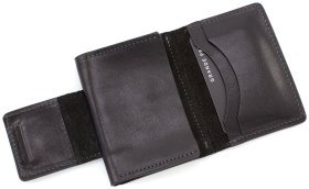 Черная карманная визитница из натуральной кожи Grande Pelle (15462)