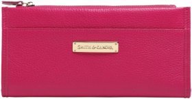 Женский купюрник из фактурной кожи насыщенного розового цвета Smith&Canova Haxey 28538