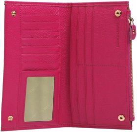 Жіночий купюрник із фактурної шкіри насиченого рожевого кольору Smith&Canova Haxey 28538