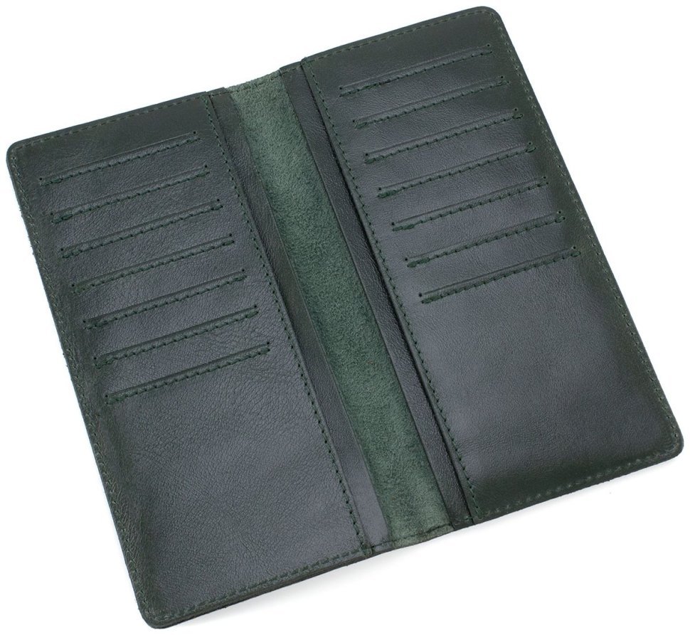 Купюрник із натуральної шкіри темно-зеленого кольору ST Leather 69788
