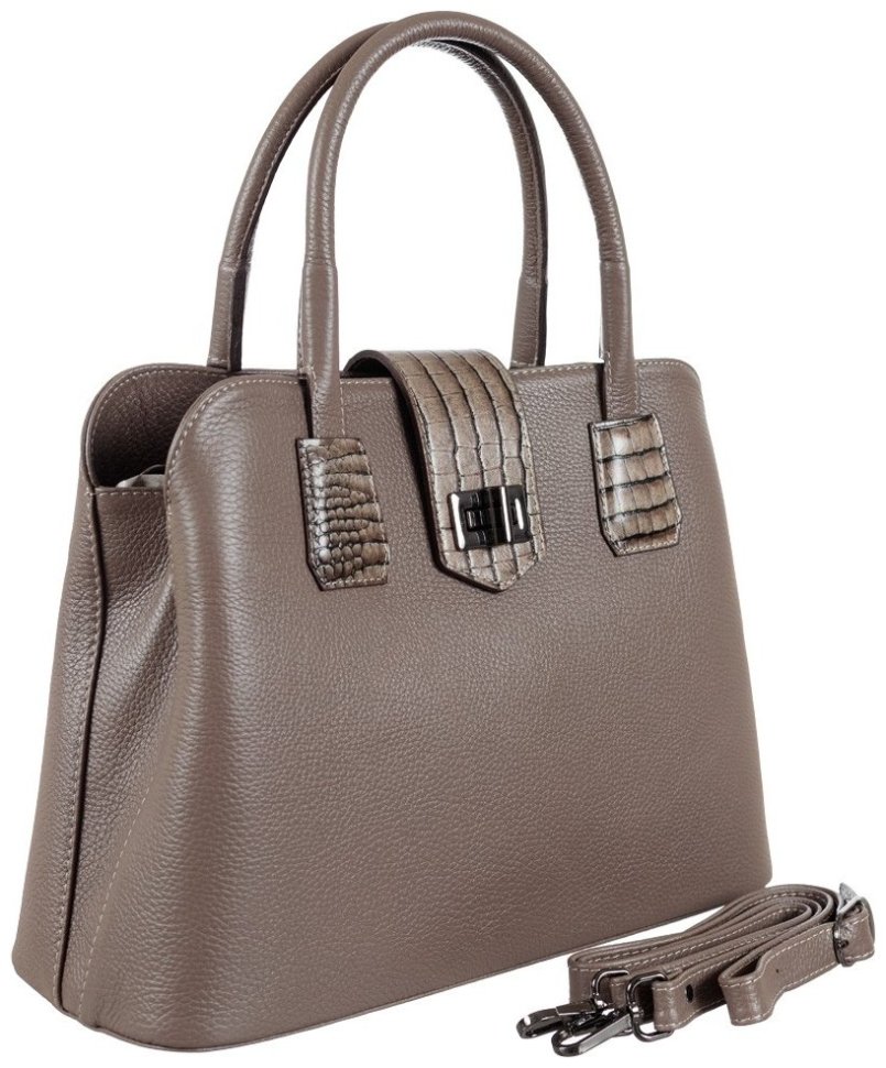 Большая женская кожаная сумка бежевого цвета с двумя ручками Desisan 80289 фото №2 Большая женская кожаная сумка бежевого цвета с двумя ручками Desisan 80289 modnotak фото №2