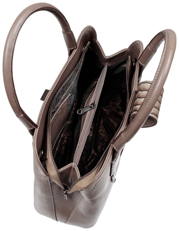 Большая женская кожаная сумка бежевого цвета с двумя ручками Desisan 80289 фото №6 Большая женская кожаная сумка бежевого цвета с двумя ручками Desisan 80289 modnotak фото №6