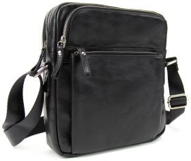 Чоловіча сумка планшет зі шкіри чорного кольору Tavinchi 90789