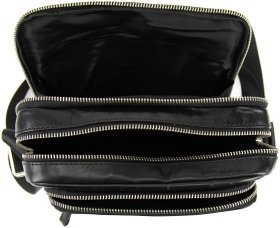 Чоловіча сумка планшет зі шкіри чорного кольору Tavinchi 90789