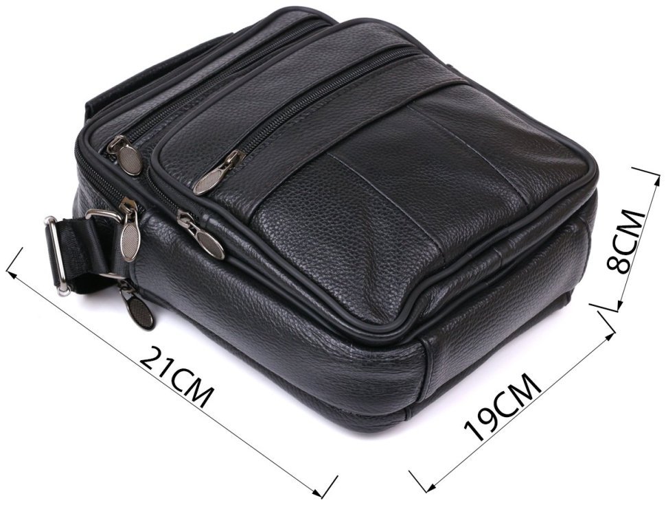 Мужская стильная сумка-барсетка из натуральной кожи флотар черного цвета Vintage (20449) фото №10 Мужская стильная сумка-барсетка из натуральной кожи флотар черного цвета Vintage (20449) modnotak фото №10