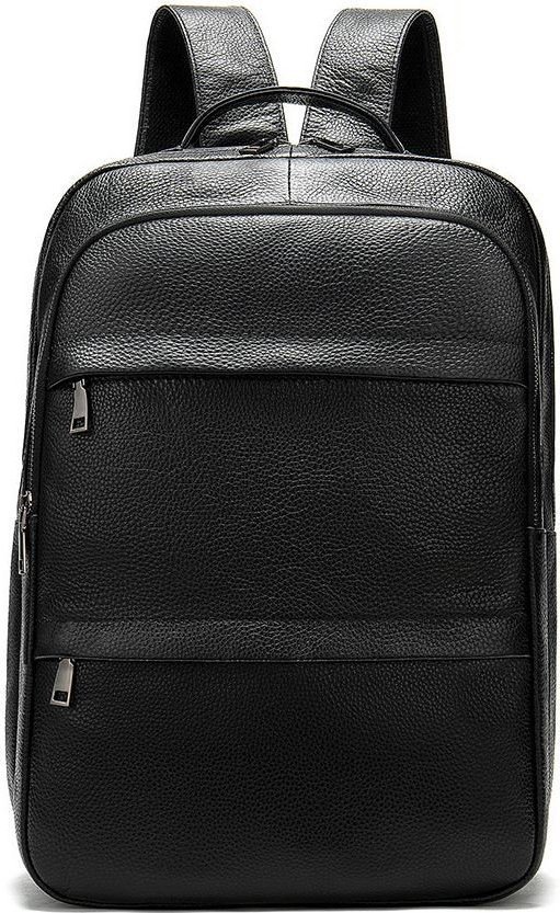 Классический черный рюкзак из натуральной фактурной кожи VINTAGE STYLE (14696) modnotak фото №1