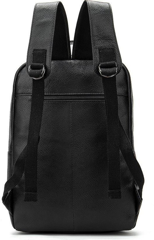 Классический черный рюкзак из натуральной фактурной кожи VINTAGE STYLE (14696) modnotak фото №4