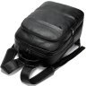 Классический черный рюкзак из натуральной фактурной кожи VINTAGE STYLE (14696) - 5