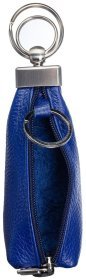 Яркая синяя ключница из фактурной кожи на змейке Desisan 81589