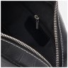 Маленька жіноча чорна сумка-кроссбоді з натуральної шкіри під крокодила Keizer 71689 - 5