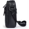Чоловіча шкіряна сумка маленького розміру в чорному кольорі VINTAGE STYLE (14621) - 3