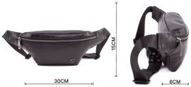 Мужская кожаная бананка на молнии H.T Leather (10475)